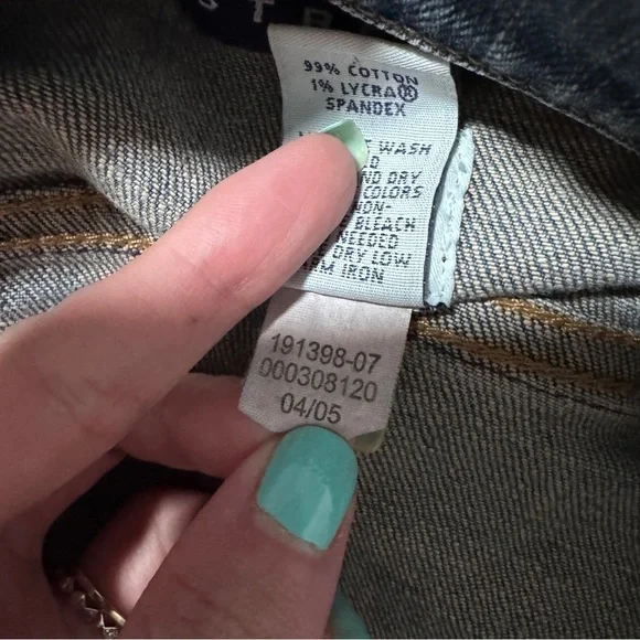 Gap Stretch Denim Jean Jacket Small Vintage 2005 Blue - Picture 5 of 5